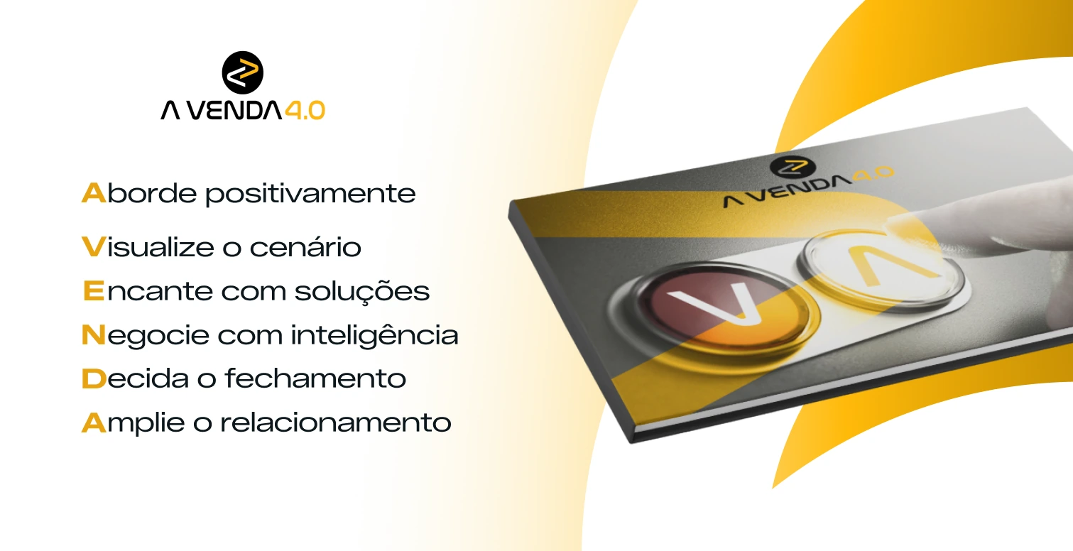 As iniciais das seis etapas formam o nome do método A VENDA 4.0.